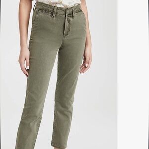 PAIGE Women's Straight Leg Jeans in Olive
